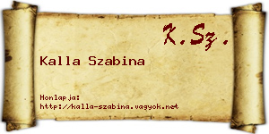 Kalla Szabina névjegykártya