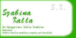 szabina kalla business card